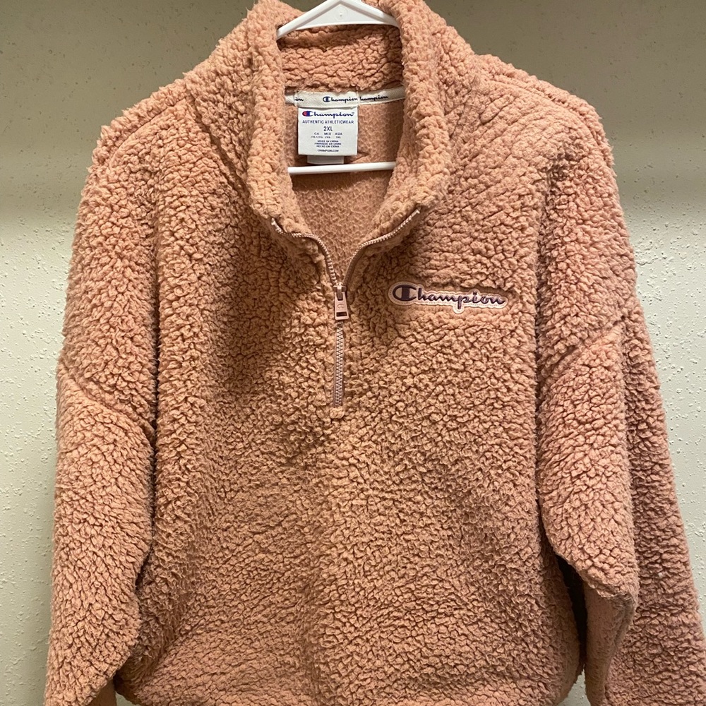 Champion 2XL Rose Sherpa Puffer Quarter Zip